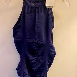 NWT, Athleta Navy Ruched Sleeveless Trophy Top, size XS